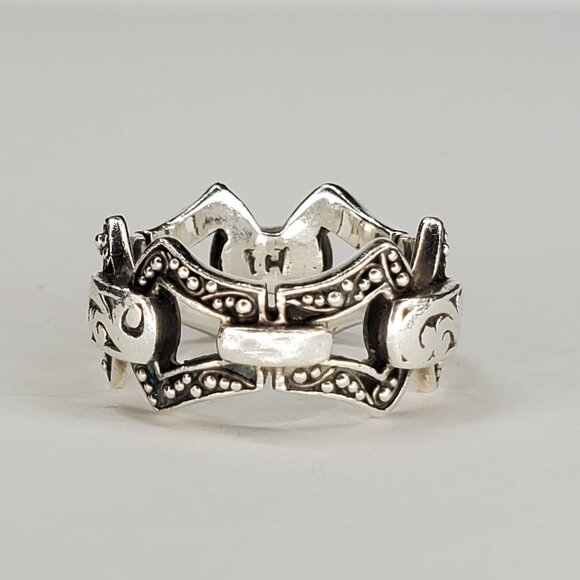 Lois Hill Jewelry - Lois Hill Granulated Sterling Silver Chain Link Ring, Size 7
